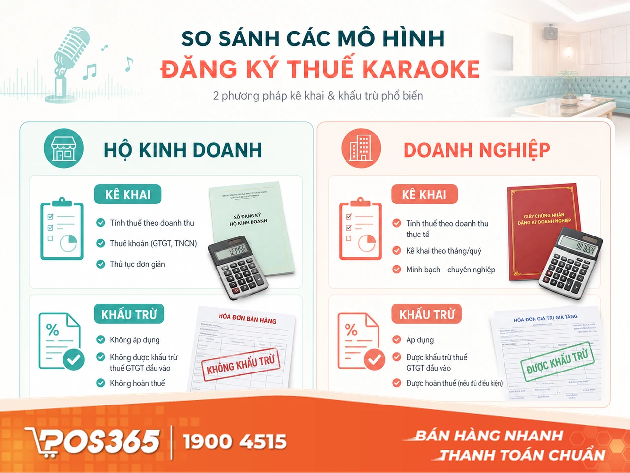 Các mô hình đóng thuế kinh doanh karaoke phổ biến
