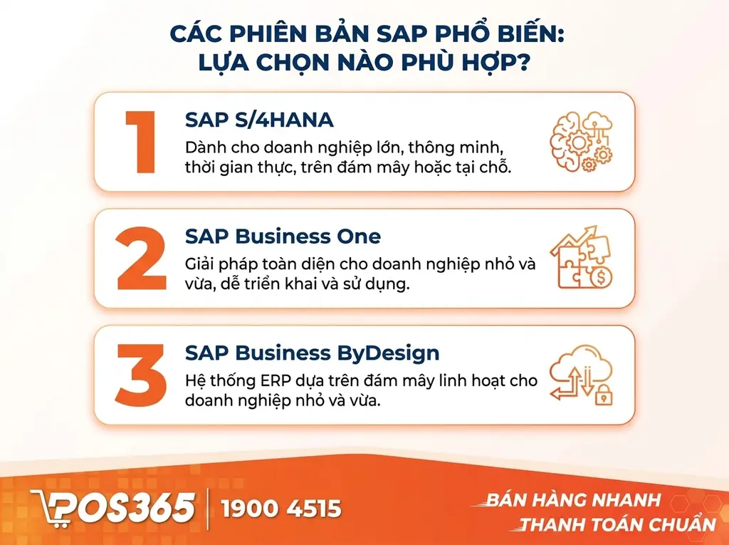 Các phiên bản phần mềm SAP phổ biến: Đâu là lựa chọn phù hợp?