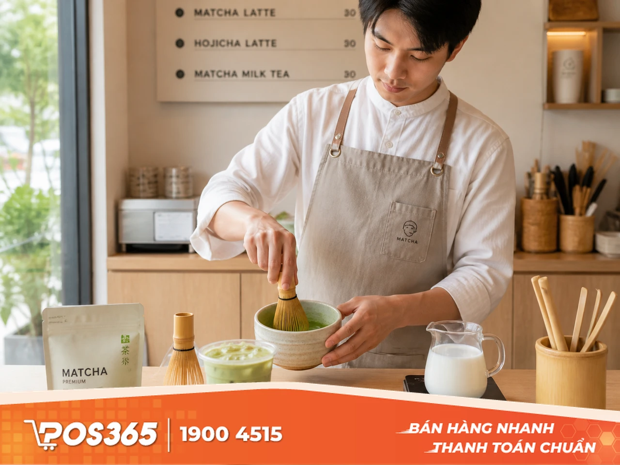 C&aacute;ch pha Tr&agrave; sữa matcha Nhật Bản