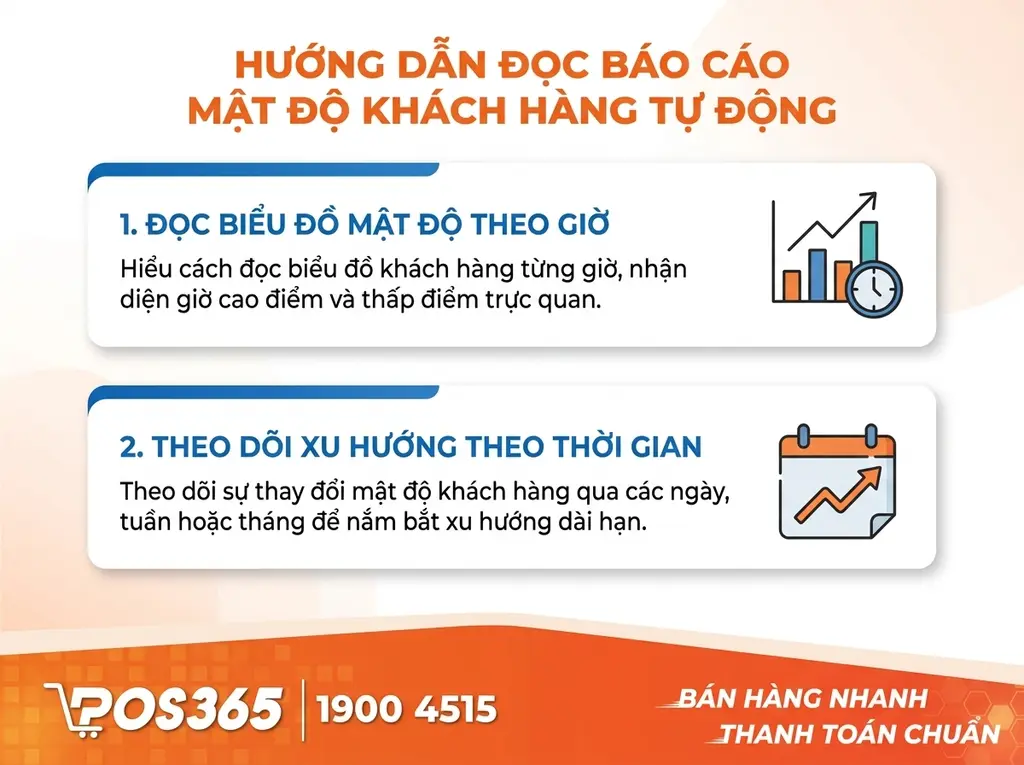 Cách trích xuất và đọc báo cáo mật độ khách tự động hóa