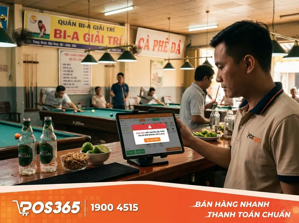 Cảnh báo tự động khi lượng nguyên liệu chạm mốc tối thiểu