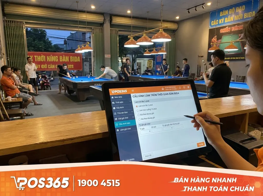 Cấu hình quy tắc làm tròn thời gian sử dụng bàn bida