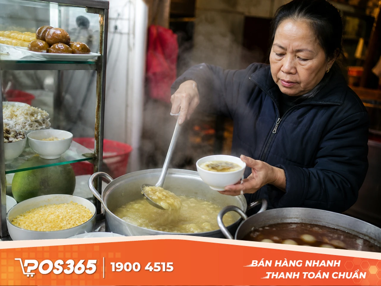 Chè sắn nóng bánh trôi tàu và xôi chè