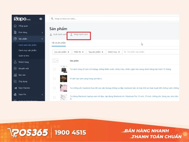 Chọn cách thêm sản phẩm