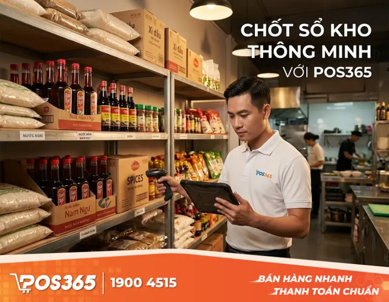 Chốt sổ kho thông minh với phần mềm quản lý nhà hàng POS365