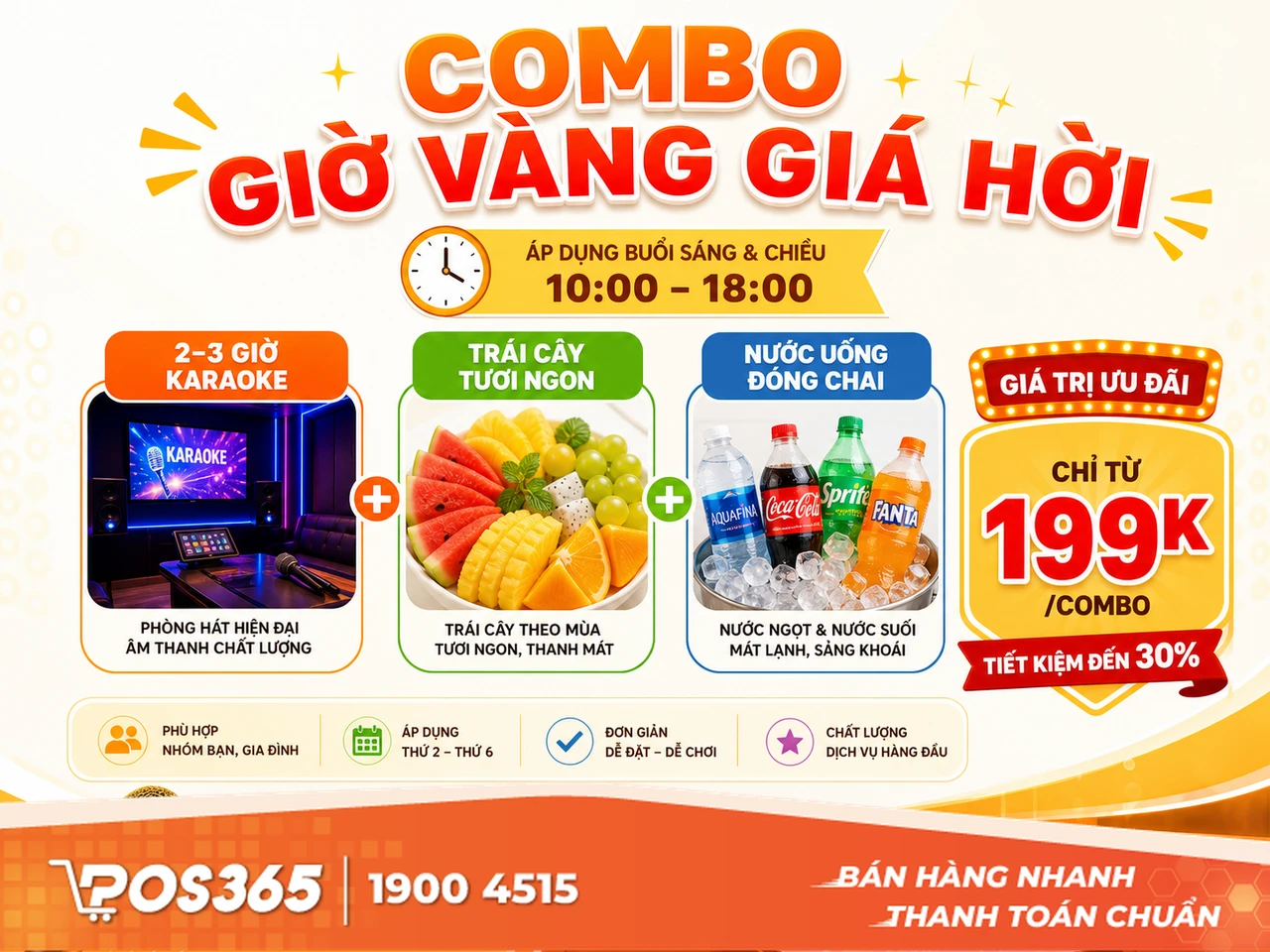 Combo "Giờ Vàng Giá Hời" - Giải pháp kéo khách khung giờ thấp điểm