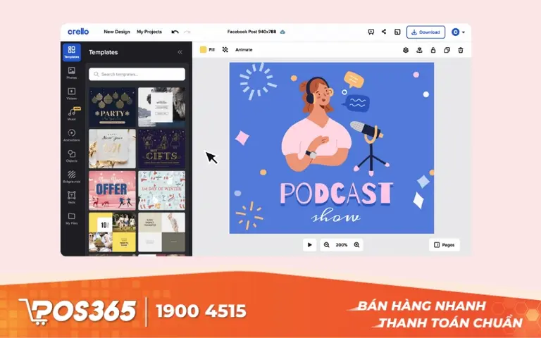 Crello - Nền tảng thiết kế menu trực tuyến