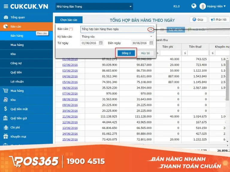 CukCuk (MISA) - Phù hợp quản trị chuỗi suất ăn văn phòng lớn