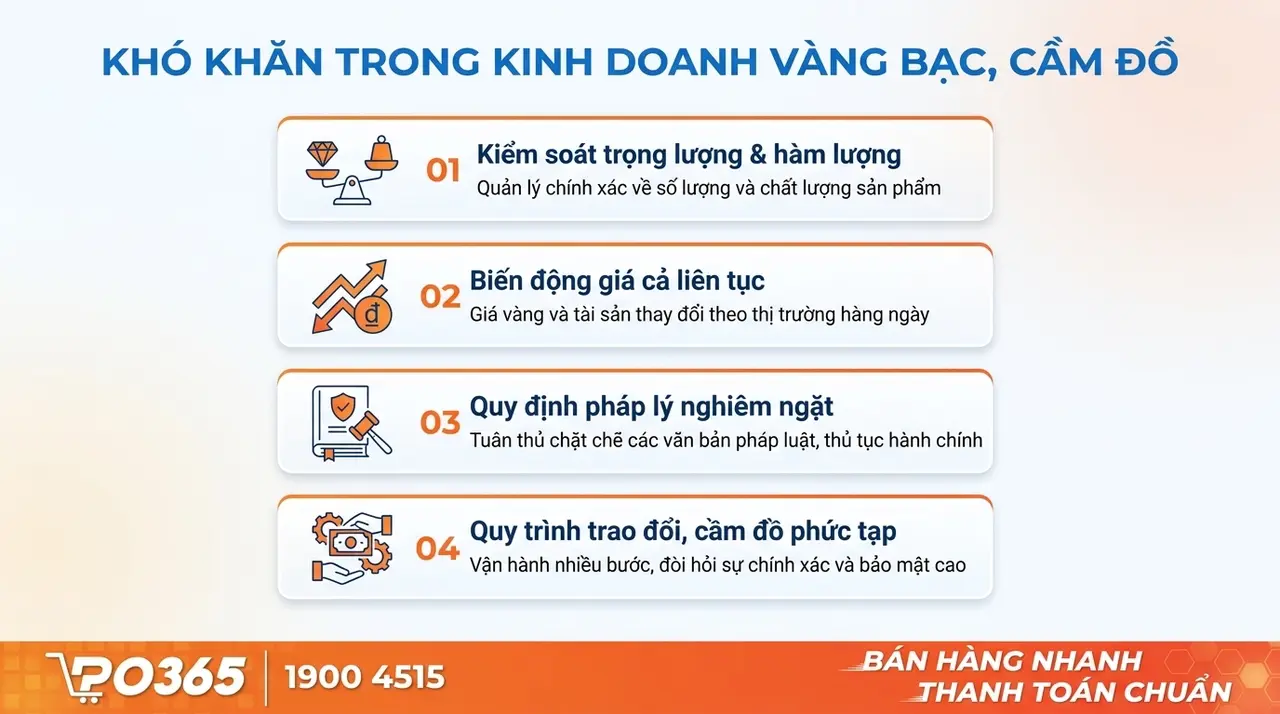 Đặc thù kinh doanh vàng bạc và những khó khăn thường gặp