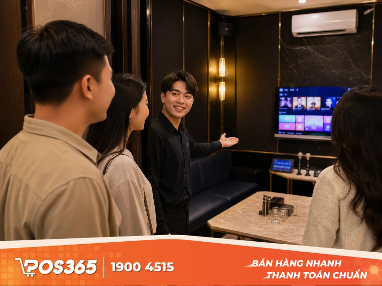 Dẫn khách lên phòng và bàn giao không gian hát