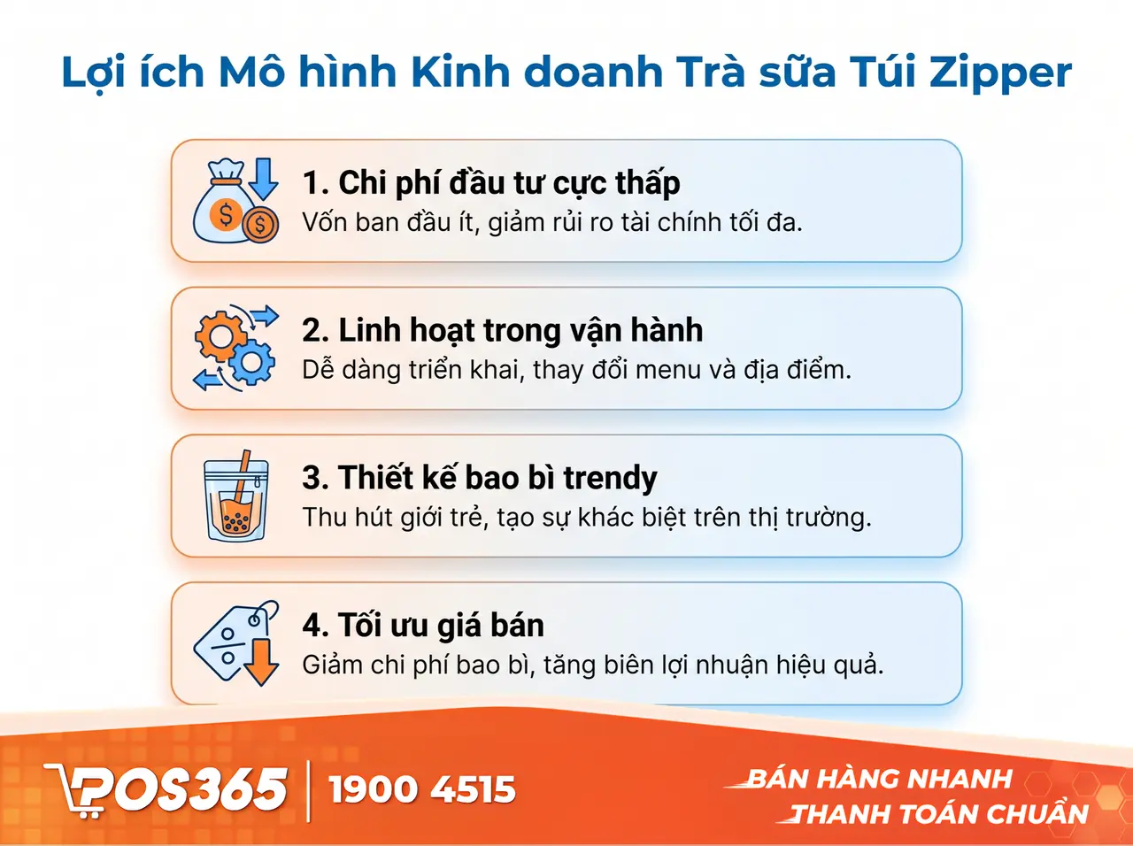 Đ&aacute;nh gi&aacute; ưu điểm của m&ocirc; h&igrave;nh kinh doanh tr&agrave; sữa t&uacute;i zipper