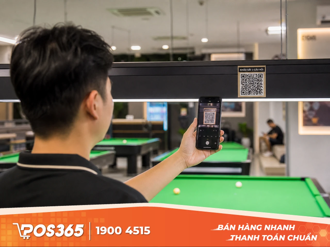 Đặt mã QR khảo sát 3 câu hỏi nhanh tại chân đèn hoặc góc bàn bida