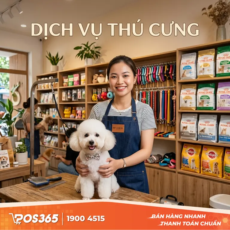 Dịch vụ chăm sóc và kinh doanh phụ kiện cho thú cưng (Pet shop)