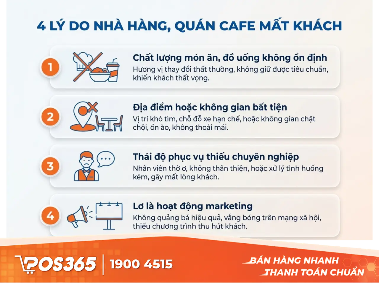 Điểm mặt 4 nguyên nhân khiến quán ăn, quán cafe vắng khách