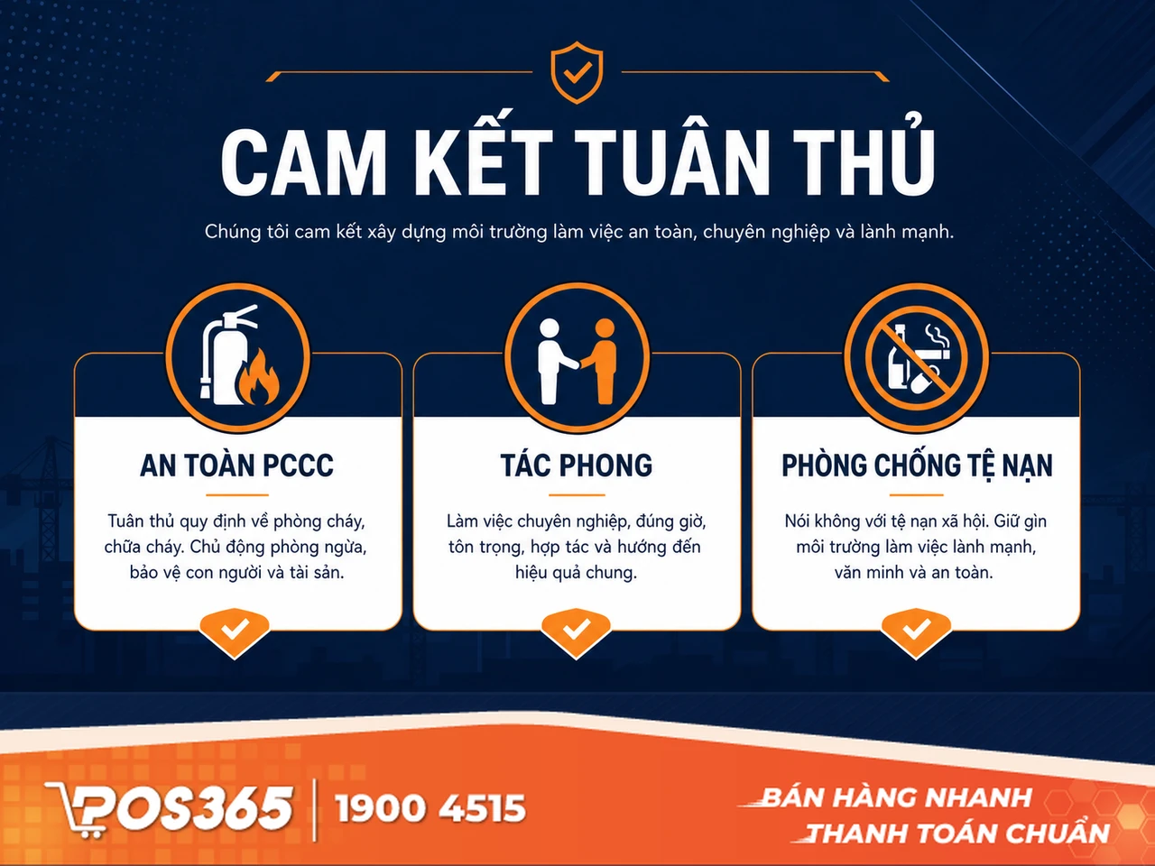 Điều khoản tu&acirc;n thủ An to&agrave;n PCCC, t&aacute;c phong & Ph&ograve;ng chống tệ nạn