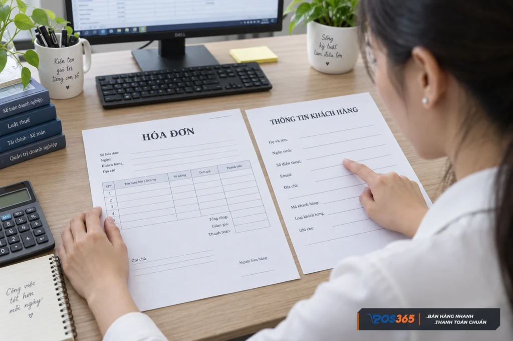 Đối chiếu thông tin người mua trên hóa đơn