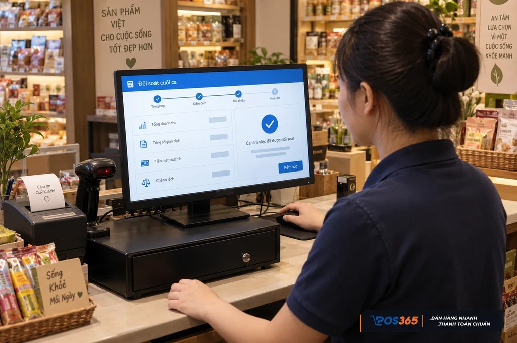 Đối so&aacute;t doanh thu từng ca b&aacute;n