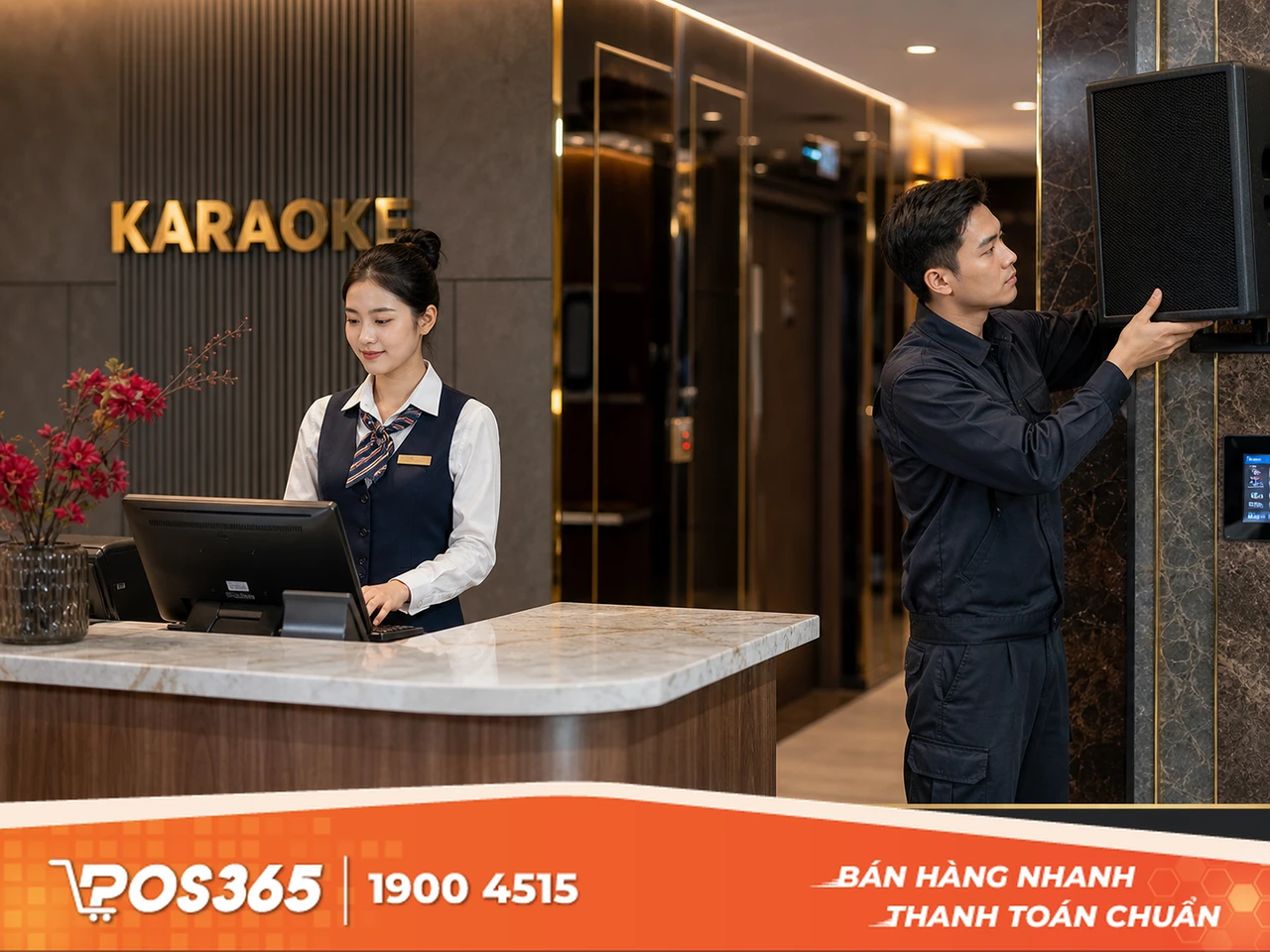 Đồng phục nh&acirc;n vi&ecirc;n thu ng&acirc;n v&agrave; nh&acirc;n vi&ecirc;n kỹ thuật &acirc;m thanh