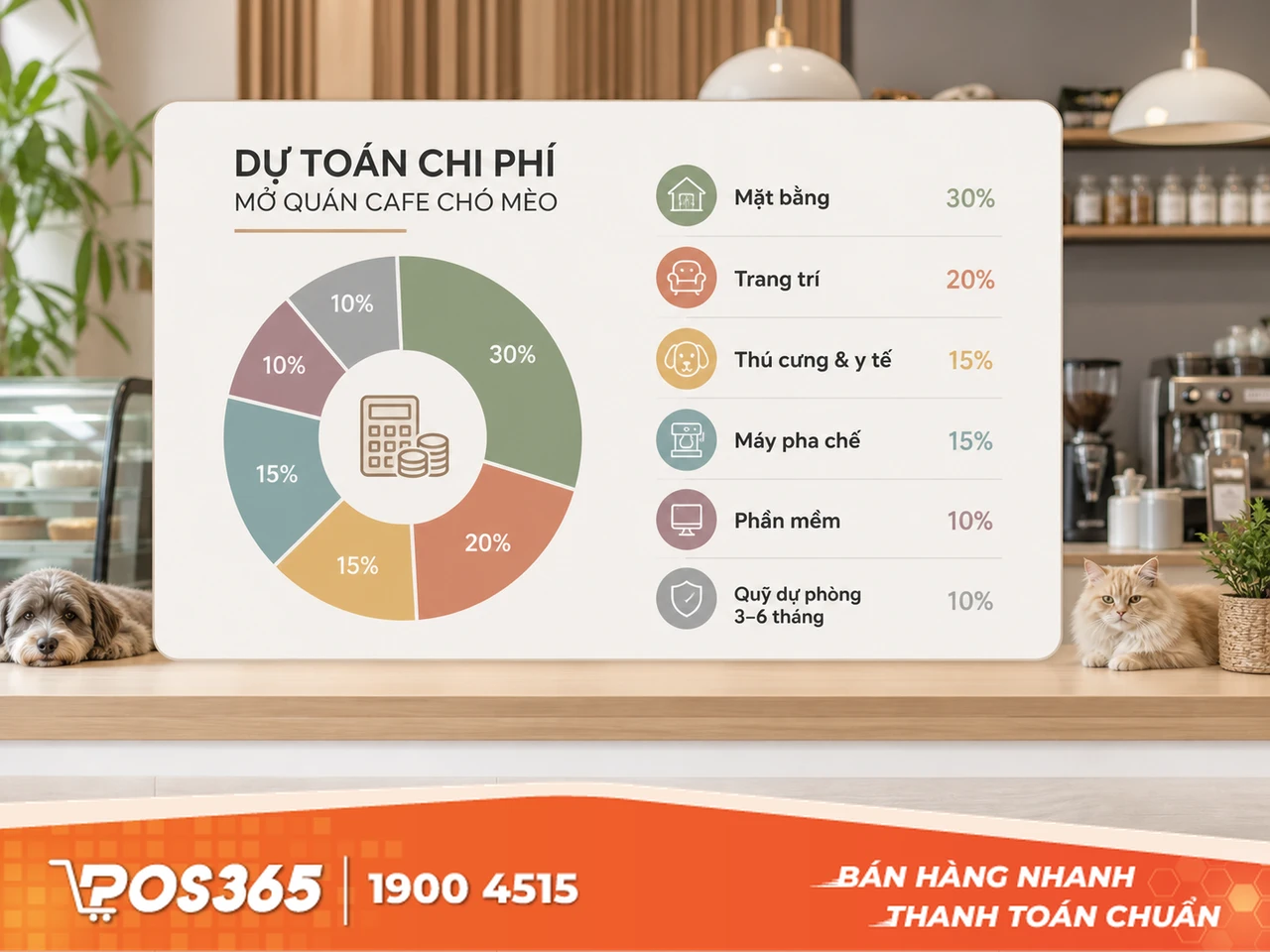  Dự to&aacute;n chi ph&iacute; mở qu&aacute;n cafe ch&oacute; m&egrave;o chi tiết