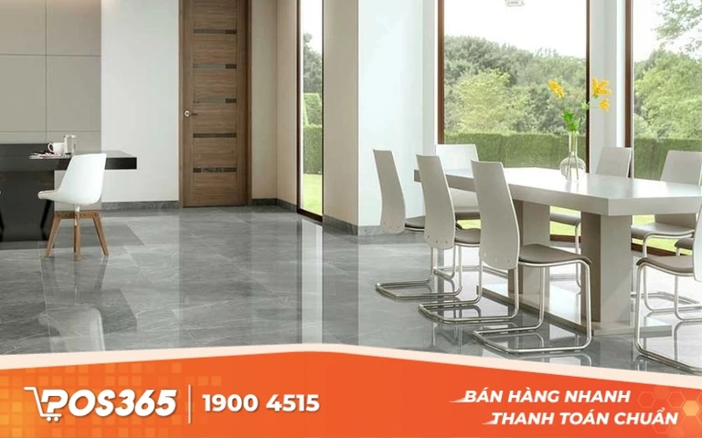Gạch lát quán cafe vân đá