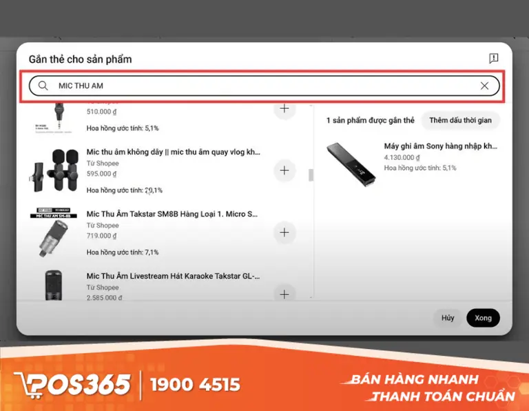 Gắn thẻ sản phẩm qua YouTube Shopping