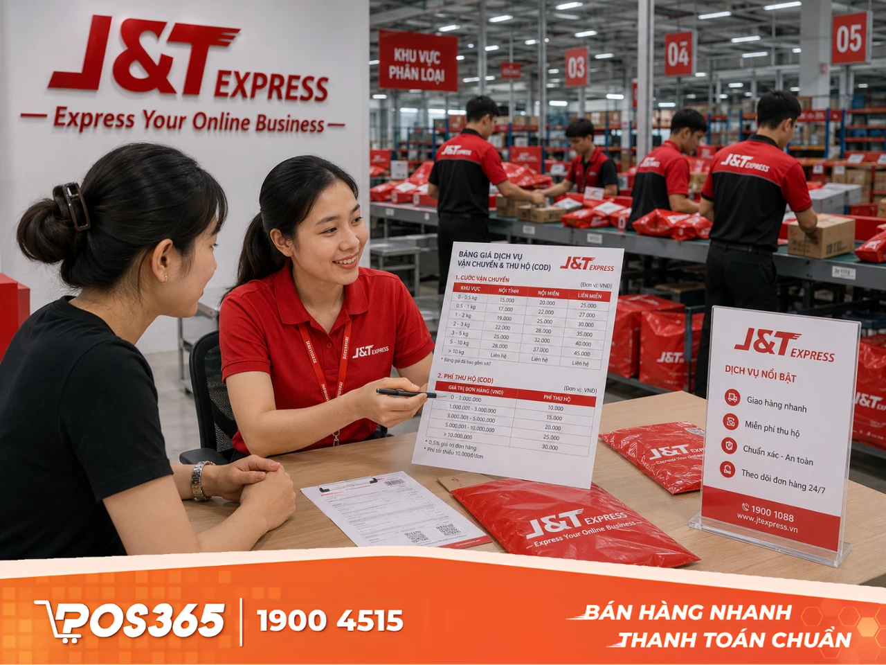 Gi&aacute; vận chuyển v&agrave; ph&iacute; ship COD J&T Express 