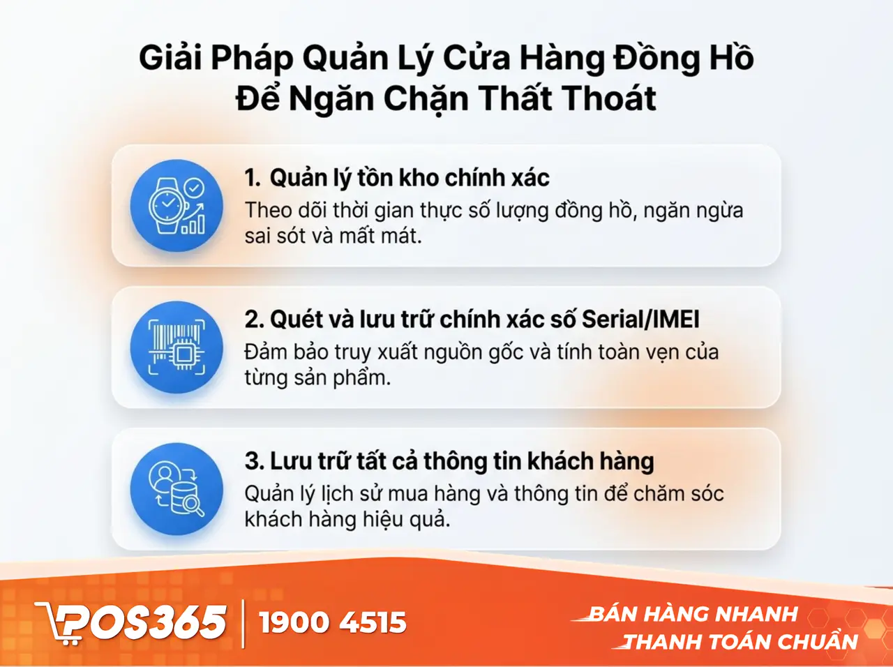 Giải pháp quản lý cửa hàng đồng hồ chống thất thoát