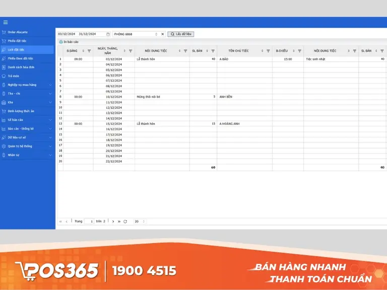 MekongSoft - Phần mềm quản lý bán hàng nhà hàng tiệc cưới