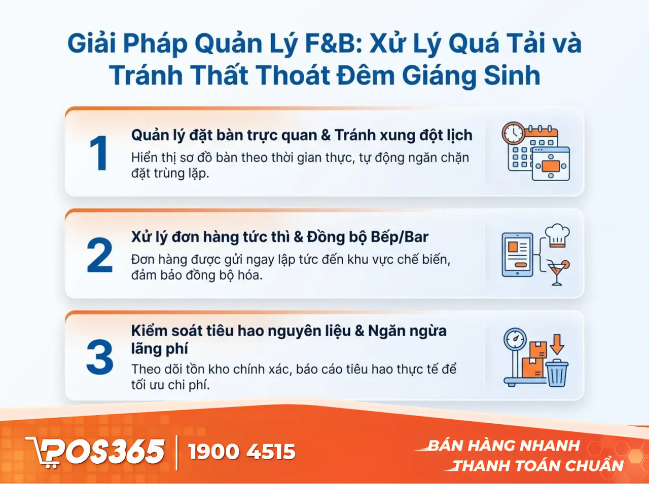 Giải quyết b&agrave;i to&aacute;n qu&aacute; tải v&agrave; thất tho&aacute;t đ&ecirc;m Noel với hệ thống quản l&yacute; F&B
