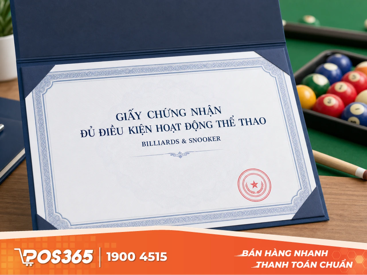 Giấy chứng nhận đủ điều kiện hoạt động thể thao m&ocirc;n Billiards