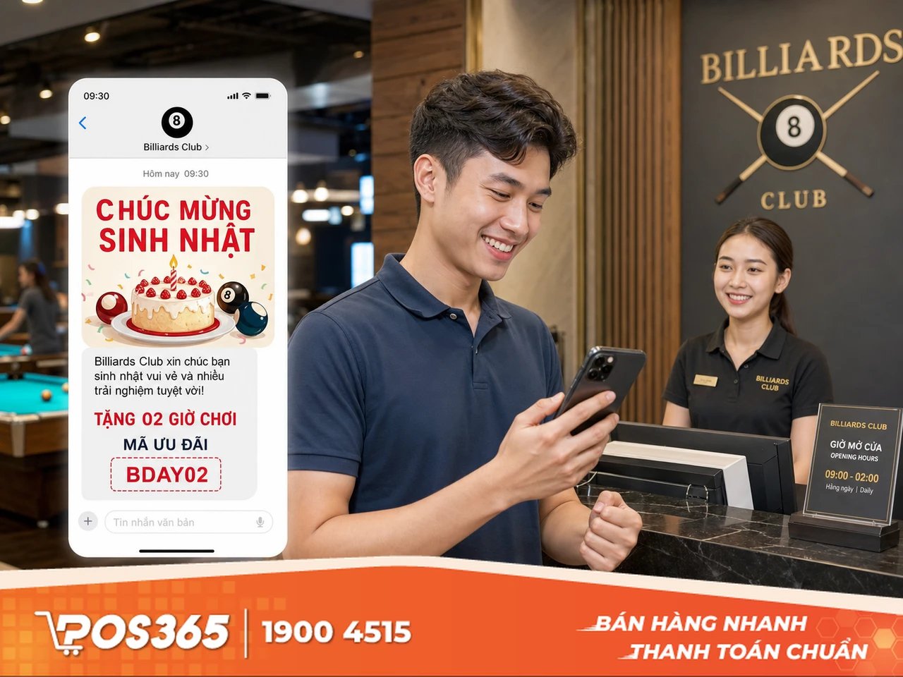Gửi tin ch&uacute;c mừng sinh nhật k&egrave;m ưu đ&atilde;i giờ chơi