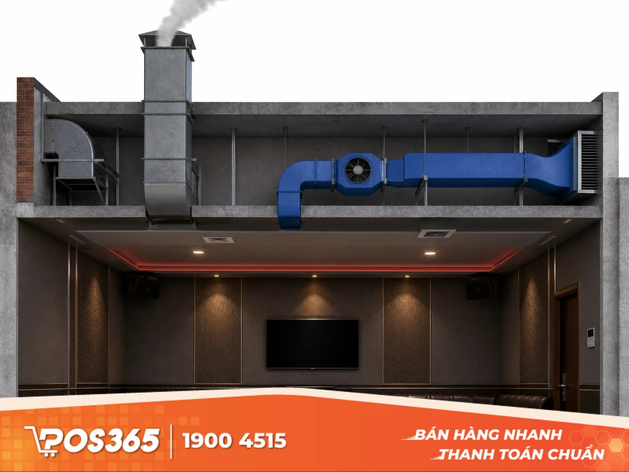 Hệ thống cấp khí tươi và hút mùi qua đường ống gió độc lập