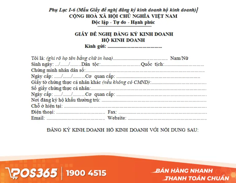 Hồ sơ đăng ký hộ kinh doanh cá thể gồm những gì?