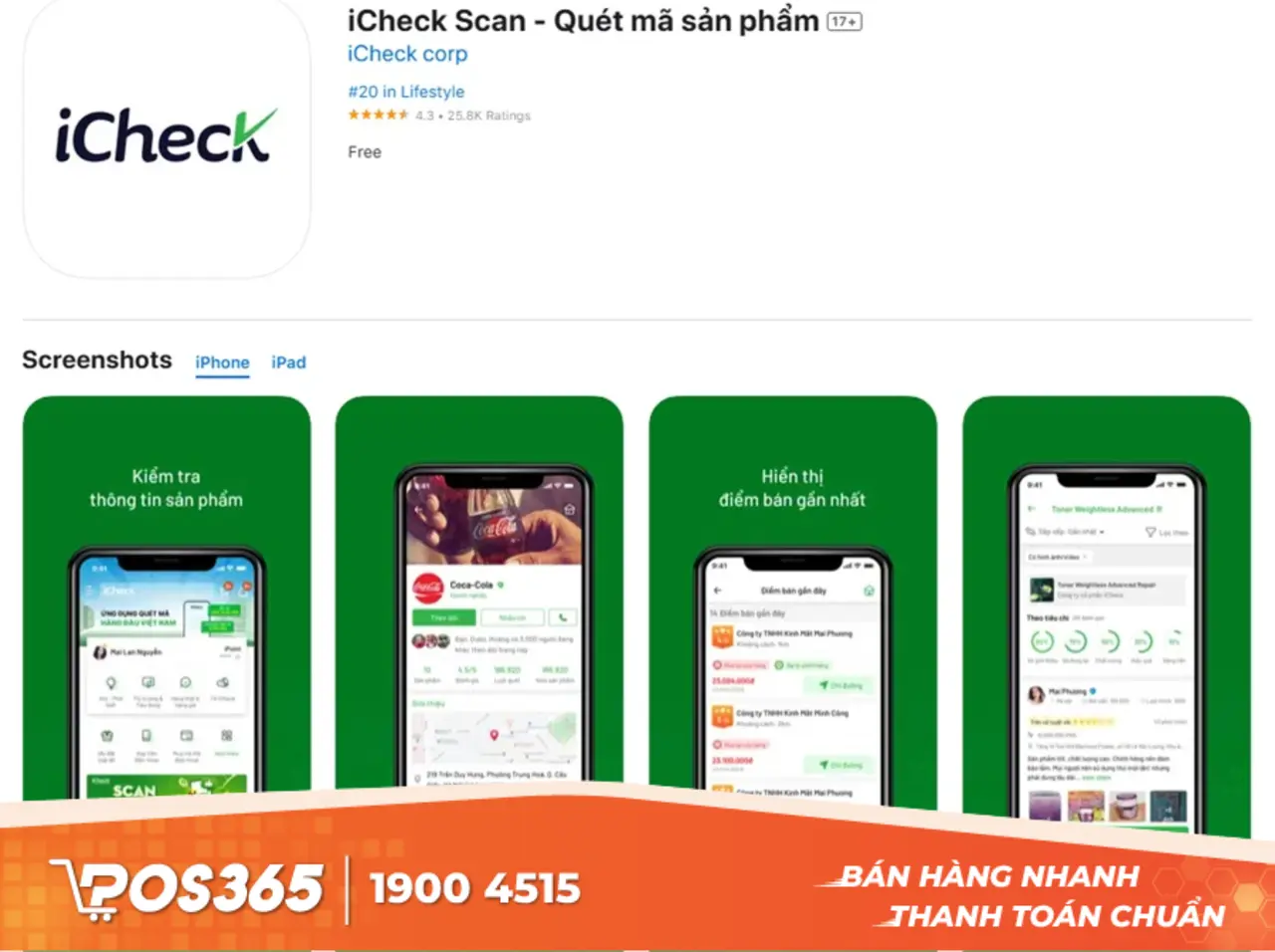 iCheck Scanner - Phần mềm check mã vạch sản phẩm phổ biến tại Việt Nam
