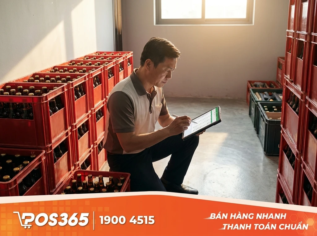 Kết hợp kiểm kê vỏ két bia định kỳ vào ngày kiểm kho