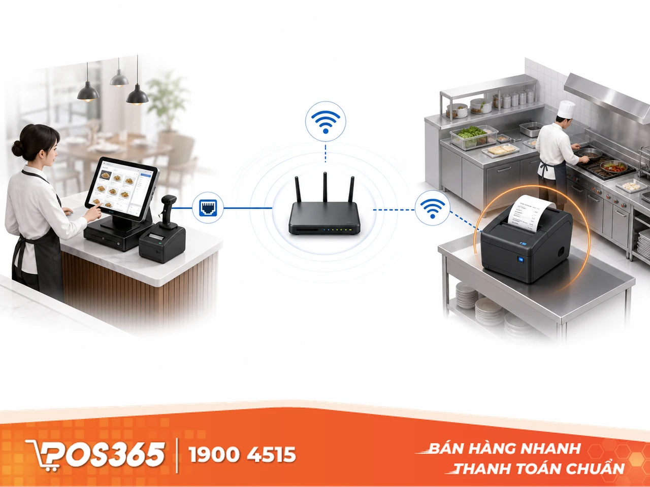 Kết nối máy in qua mạng LAN/Wifi (Dành cho in bếp, in từ xa)