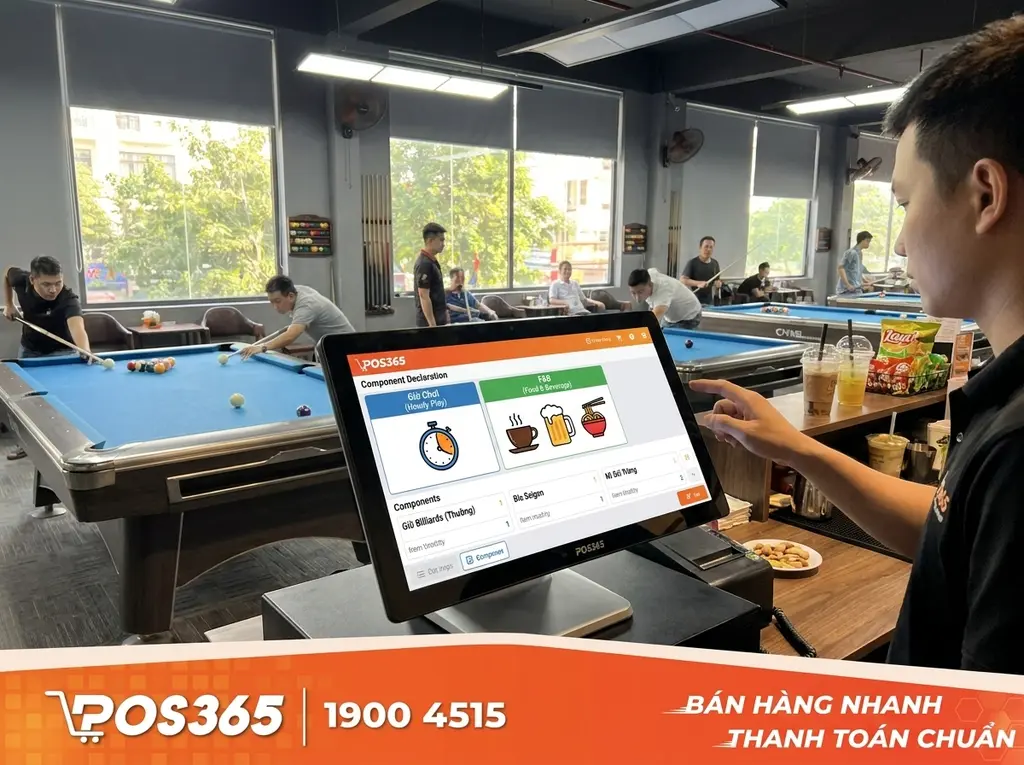 Khai b&aacute;o dịch vụ giờ chơi v&agrave; danh mục F&B l&agrave;m th&agrave;nh phần