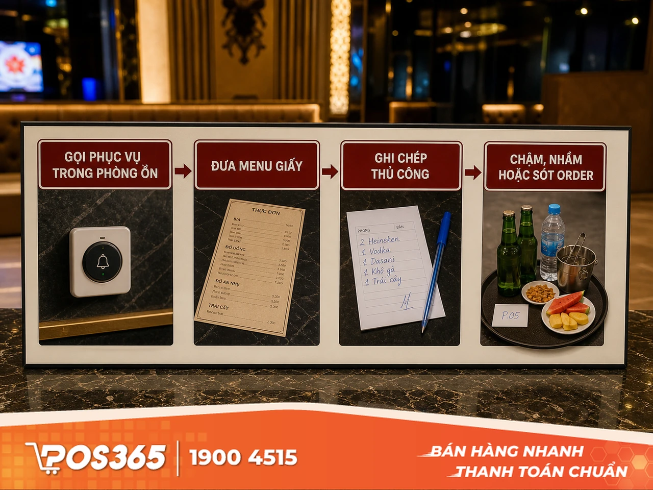 Khó khăn khi gọi đồ uống thủ công tại quán Karaoke
