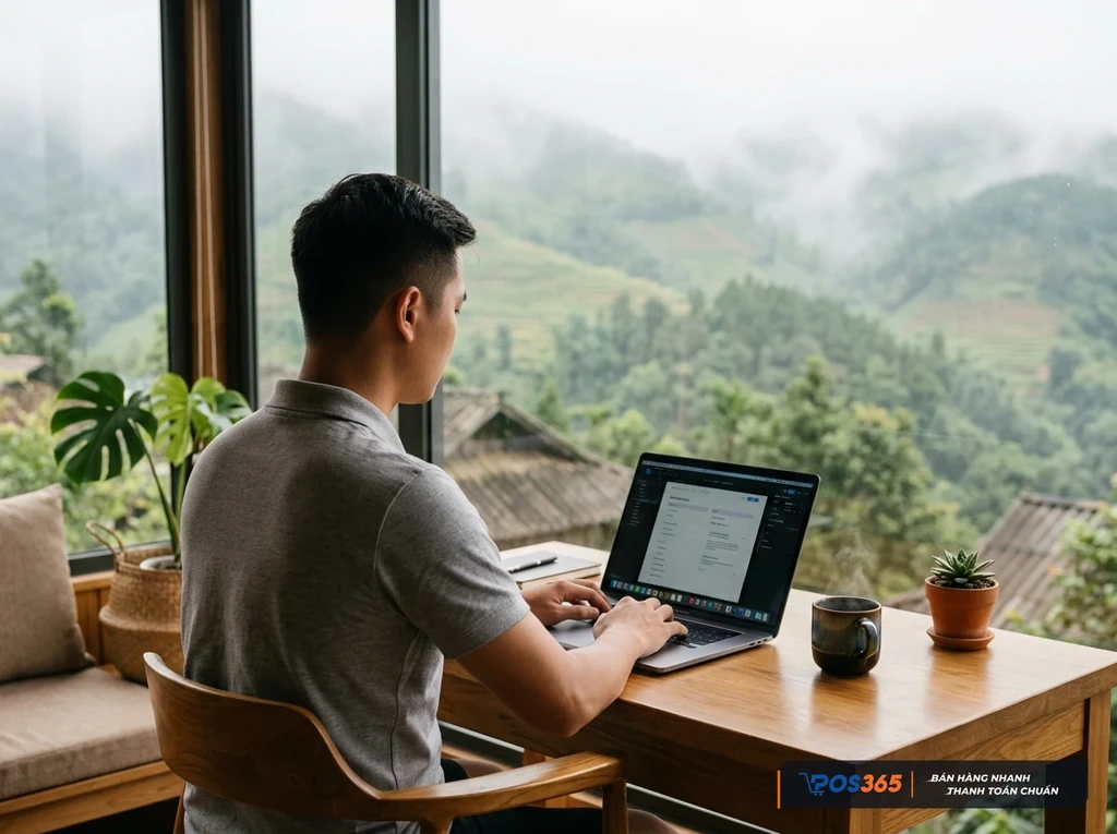 Kh&ocirc;ng gian homestay workation y&ecirc;n tĩnh l&agrave;m việc từ xa