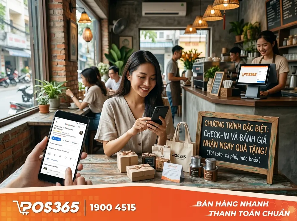 Khuyến khích khách hàng check-in, review nhận quà