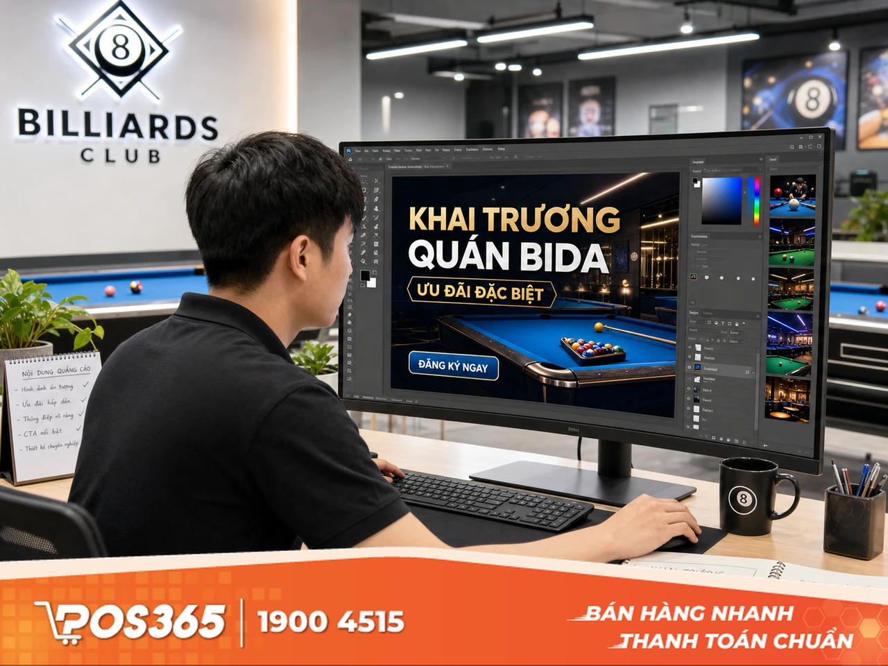 Kịch bản nội dung quảng c&aacute;o Facebook khai trương qu&aacute;n bida