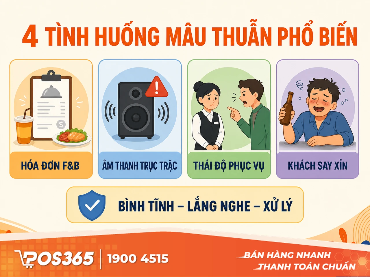 Kịch bản xử l&yacute; kh&eacute;o l&eacute;o 4 t&igrave;nh huống m&acirc;u thuẫn phổ biến nhất
