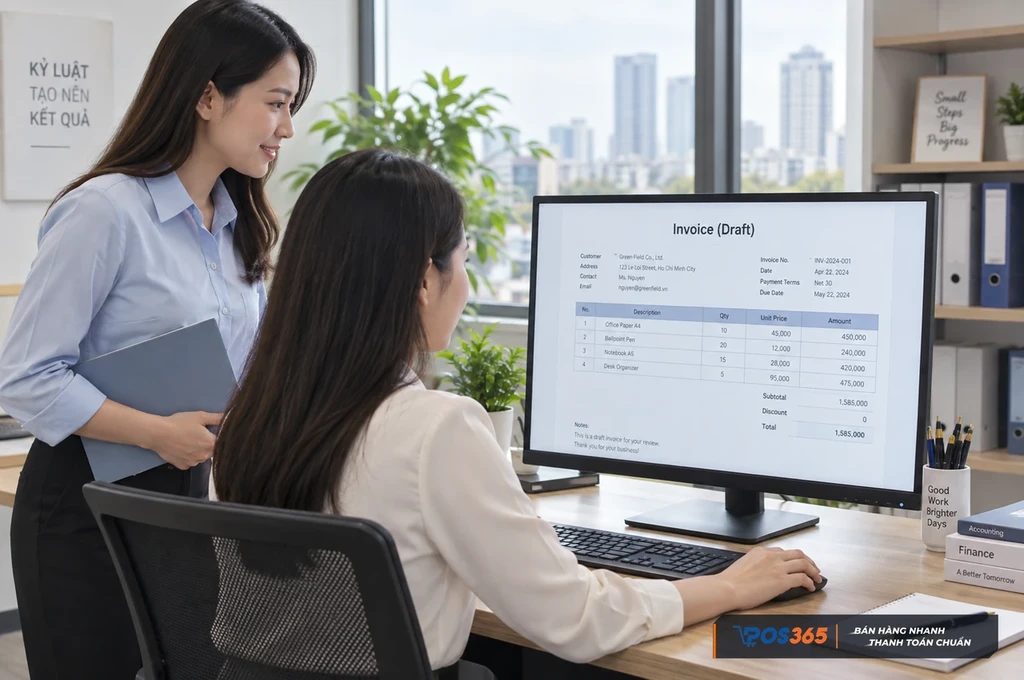 Kiểm tra thông tin trước khi xuất hóa đơn