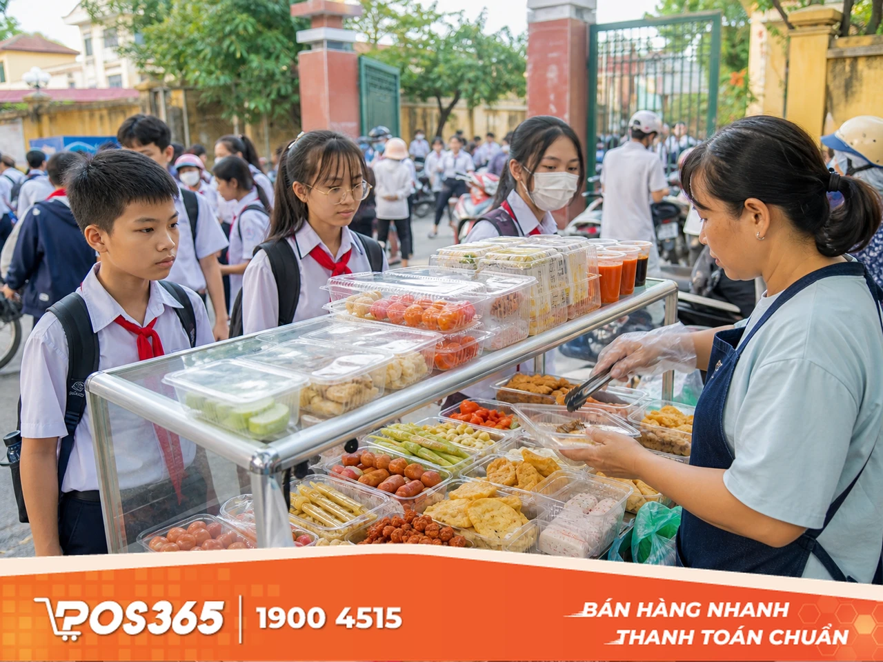 Kinh doanh đồ ăn vặt cổng trường