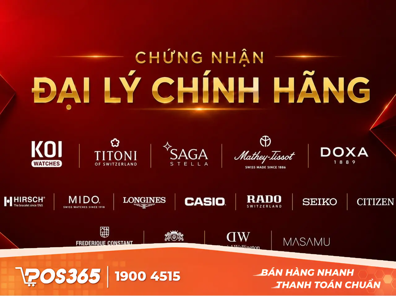 Làm đại lý phân phối ủy quyền cho các hãng (Seiko, Casio, Orient...)