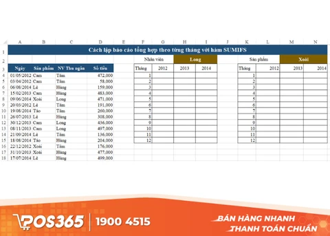 B&aacute;o c&aacute;o tổng hợp từng th&aacute;ng