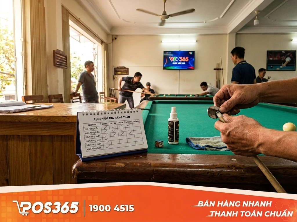 Lịch kiểm tra v&agrave; bảo dưỡng đầu cơ bida định kỳ h&agrave;ng tuần
