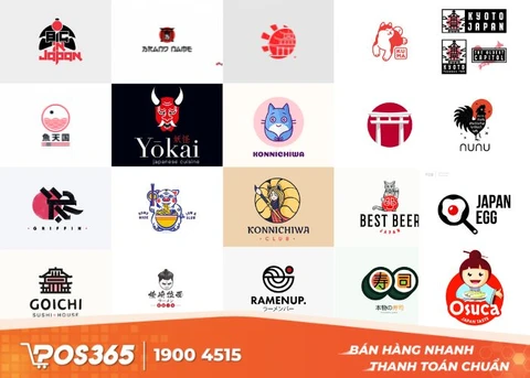 Các mẫu logo nhà hàng kinh doanh đồ nhật lấy cảm hứng từ biểu tượng đặc trưng