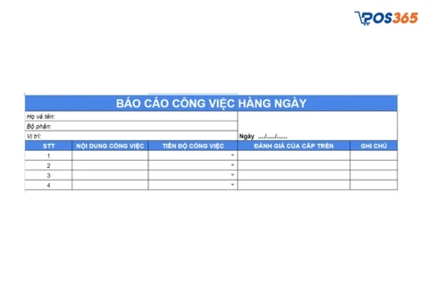 Form b&aacute;o c&aacute;o c&ocirc;ng việc h&agrave;ng ng&agrave;y
