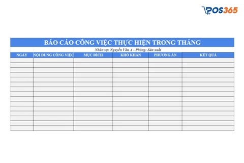 Form b&aacute;o c&aacute;o c&ocirc;ng việc d&agrave;nh cho nh&acirc;n vi&ecirc;n ch&iacute;nh thức